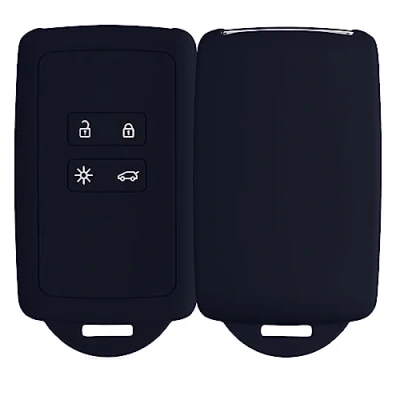 Afbeelding van kwmobile autosleutelhoes compatibel met Renault 4 knops Smartkey autosleutel (alleen Keyless Go) Siliconenhoes in deep ocean Sleutelcover