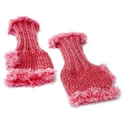 Afbeelding van handgebreide roze polswarmers, dameshandschoenen, gebreide armwarmers, vingerloze handschoenen, hipster, PerElle