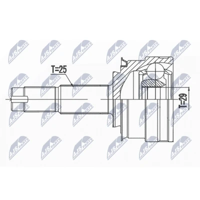 Afbeelding van Homokineet reparatie set, aandrijfas NTY NPZ DW 033