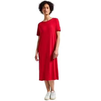 Afbeelding van Street One MIT Schlitzdetail Jerseyjurk, Dames, Maat: 40, Rot