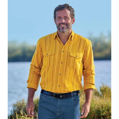 Afbeelding van Atlas for Men Gestreept flanellen overhemd Heren Verkrijgbaar in grote maten 3XL