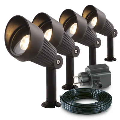 Afbeelding van 4x LED grond spot 12V 3 watt complete set