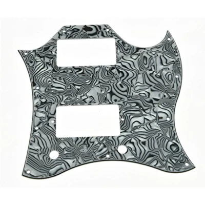 Afbeelding van KAISH zwart/wit schelp standaard SG volledig gezicht gitaar Pickguard Black/White Shell