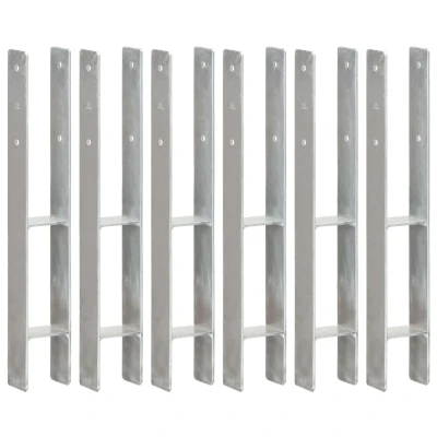 Afbeelding van Grondankers 6 st 8x6x60 cm gegalvaniseerd staal zilverkleurig