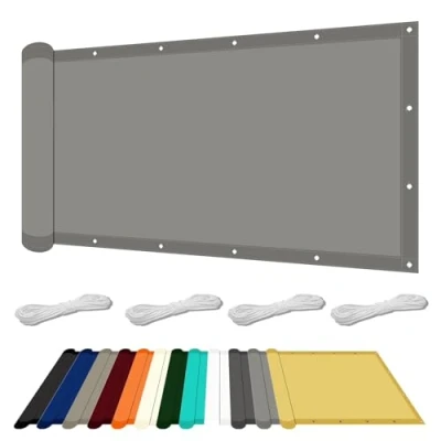 Afbeelding van Schaduwdoek Rechthoek 85 x 350 cm Uv Bescherming Sport Zonnezeil Weerbestendig Voor Terras Balkon Gazon Tuin, Lichtgrijze
