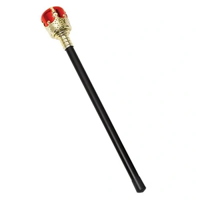 Afbeelding van Black &amp; Red Royal Sceptre, 1 st. Prachtig ontwerp, perfecte accessoire voor Halloween, cosplay, kostuumfeest, evenementen en meer