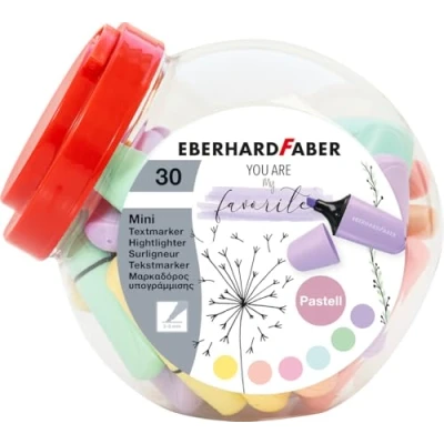 Afbeelding van Eberhard Faber 551430 Mini highlighter pastel, 30 markeerstiften in snoepdoosje, met spievormige punt