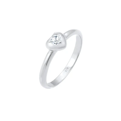 Afbeelding van Elli Classic Heart Ring silvercoloured, Dames, Maat: 52, Silver coloured