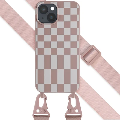 Afbeelding van Apple iPhone 15 Plus Hoesje Siliconen en TPU (zacht) Selencia Softcase/Koordhoesje/Backcover Roze Telefoonhoesje