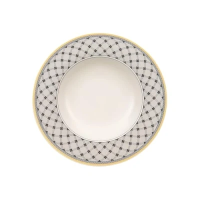 Afbeelding van Villeroy en Boch Audun Promenade soepbord, 24 cm, premium porselein, wit/grijs/geel