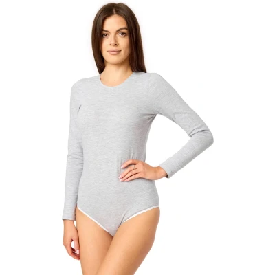 Afbeelding van Merry Style Dames Body Bodysuit Lange Mouwen Katoen MS MS10 BD114 Lichtmelange M