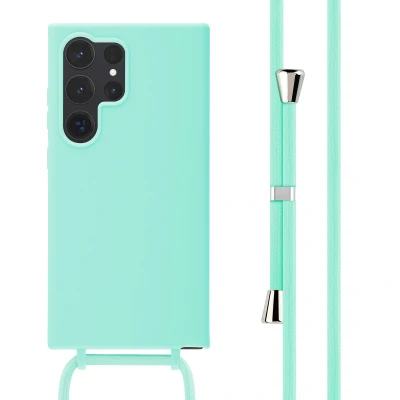 Afbeelding van Samsung Galaxy S24 Ultra Hoesje Siliconen en TPU (zacht) iMoshion Softcase/Koordhoesje/Backcover Mintgroen Telefoonhoesje
