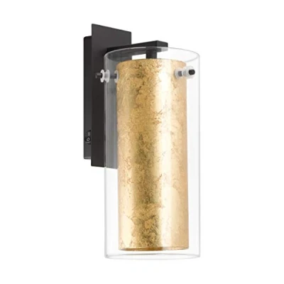 Afbeelding van EGLO Pinto Gold Wandlamp E27 27 cm Zwart/Goud