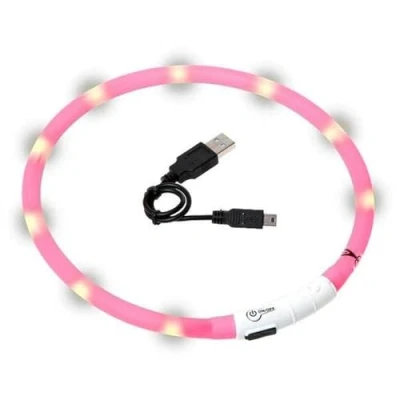 Afbeelding van Karlie Flamingo Visio Light LED slangkraag, 70 cm, roze