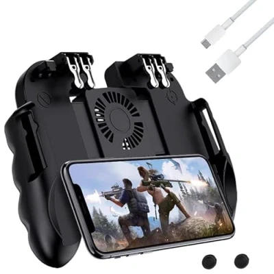Afbeelding van Mobile Game Controller, PUBG Controller Gaming Grip Smartphone Gamepad Phone met Koelventilator