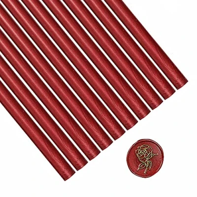 Afbeelding van Wijnrode Wax afdichtingsstokken, ANBOSE 10 stuks lijmpistool Seal Sticks voor Vintage verzegelende stempel, afdichtingsstaven huwelijksuitnodigingen, Brief enveloppen