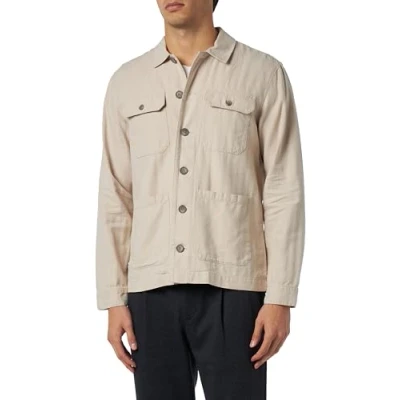 Afbeelding van Casual Friday Heren CFJacobs 0080 Linen Shacket Jacket, 154503/Chateau Gray, L, L