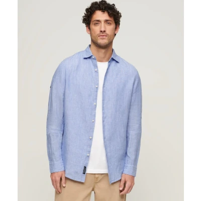 Afbeelding van Superdry Casual LONG Sleeve Overhemd, Heren, Maat: 3XL, Light blue chambray