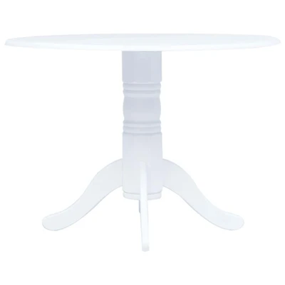 Afbeelding van Eettafel 106 cm massief rubberwood wit