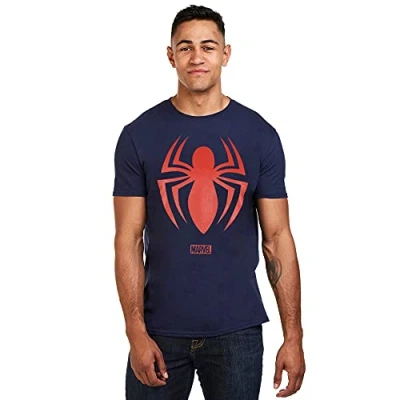Afbeelding van Marvel Spiderman Logo T shirt voor heren, marineblauw, L