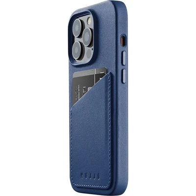 Afbeelding van MUJJO Leather Wallet Case iPhone 14 Pro blauw CL 028 BL