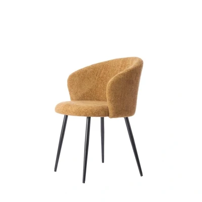 Afbeelding van Light &amp; Living Radaja eetkamerstoel okergeel/zwart Stof