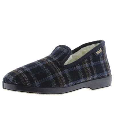Afbeelding van Victoria Wamba Confortable Plaid Slippers &amp; Sheepskin Interior Matching Sole 202001 for Men MARINO 42