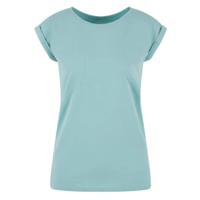 Afbeelding van Build Your Brand Dames Extended Shoulder Tee T shirt voor dames, Bluemint, 4XL