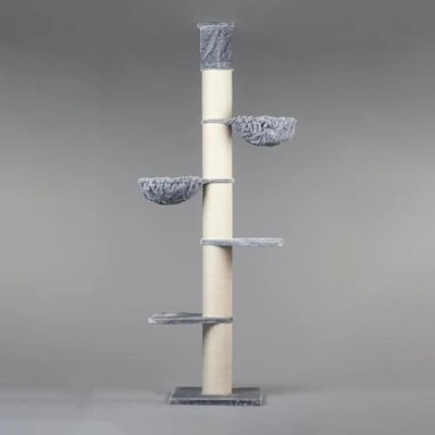 Afbeelding van Krabpaal Plafondhoog voor Grote Katten Maine Coon Tower Lichtgrijs Grijs van RHRQuality