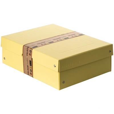 Afbeelding van Originele FALKEN PureBox pastel. Made in Germany. 100 mm hoog DIN A4 geel. Opbergdoos met deksel van stevig karton Vegan geschenkdoos transportdoos doos multifunctionele