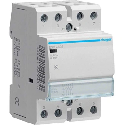 Afbeelding van Hager magneetschakelaar ac esc 4no 63 1 400v 32 3 kw u spoel 230v 50hz 60hz esc463s