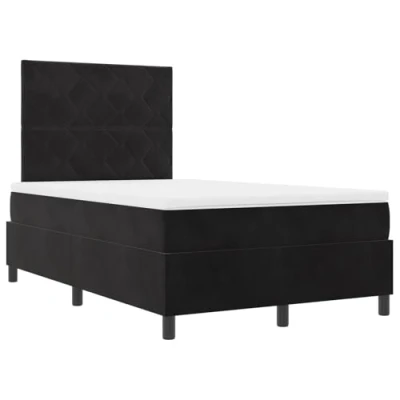 Afbeelding van vidaXL Boxspring Bed met Matras &amp; LED Zwart 120x190 cm Fluweel