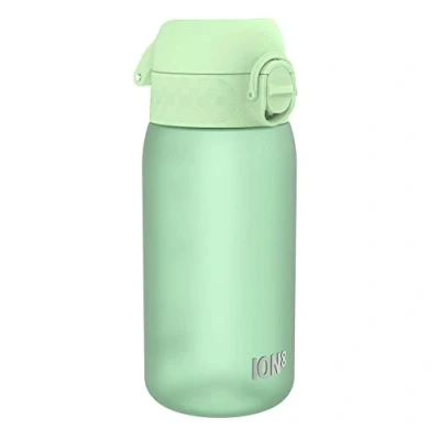 Afbeelding van ION8 Kinder Waterfles, 350 ml/12 oz, Lekvrij, Makkelijk te Openen, Veilige Vergrendeling, Vaatwasserbestendig, BPA vrij, Draaghendel, Schoon Maken, Geurvrij, Koolstofneutraal, Surf Groen