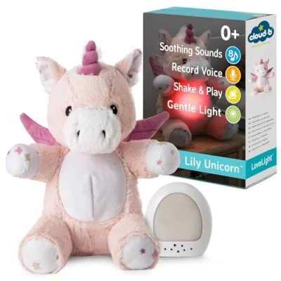Afbeelding van Cloud.b knuffeleenhoorn met nachtlamp en geluid lily