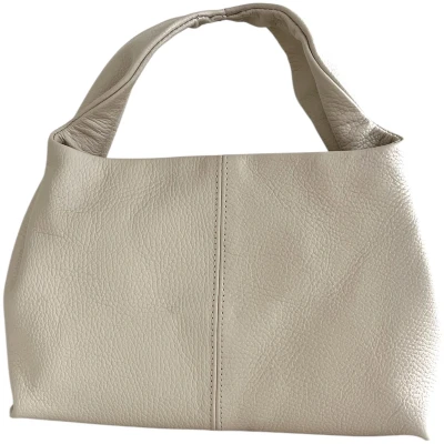 Afbeelding van Tas Handtas Afneembare schouderband Ecru Leer Lente Zomer Trend Nieuwe collectie