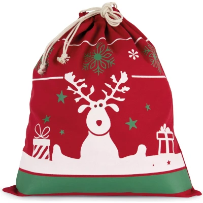Afbeelding van Kimood Tas met koord en kerstmotieven KI0735 Cherry Red