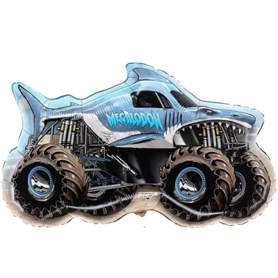Afbeelding van Toyland® 85 cm (33&quot;) Monster Jam &quot;Megalodon&quot; Folieballon Ballonnen in de vorm van een Truck