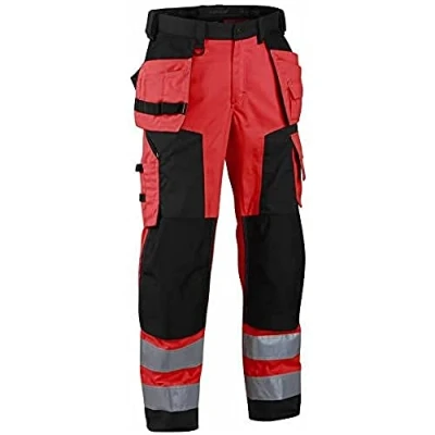 Afbeelding van Blaklader Werkbroek softshell High Vis 1567 2517 Rood/Zwart C44