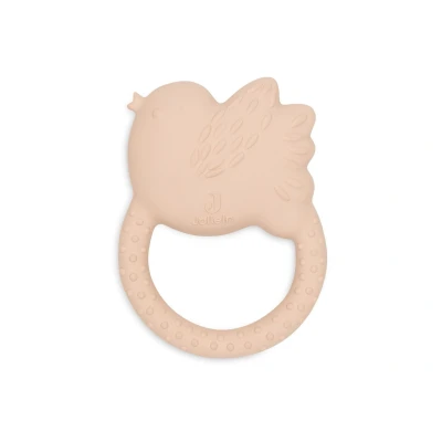 Afbeelding van Jollein Natuurlijke rubberen bijtring Baby Lovely Birds grijpling tandhulp vrij van schadelijke stoffen en BPA babyspeelgoed
