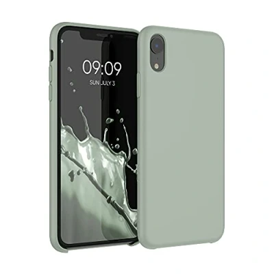 Afbeelding van kwmobile telefoonhoesje geschikt voor Apple iPhone XR Hoesje met siliconen coating Smartphone case in grijsgroen