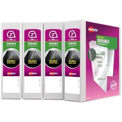 Afbeelding van Avery Durable View 17032 Ringband met 3 ringen, 5,1 cm schuine 4 witte mappen