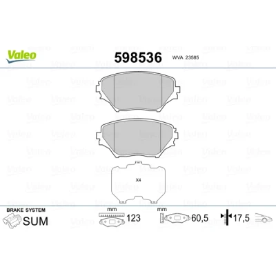 Afbeelding van Valeo Remblokset 598536