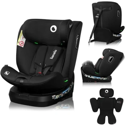 Afbeelding van Lionelo Brave i Size Autostoeltje gemonteerd met behulp van het ISOFIX systeem en TopTether band EasyTurn 360&#039; draaivoet geavanceerde zijbescherming