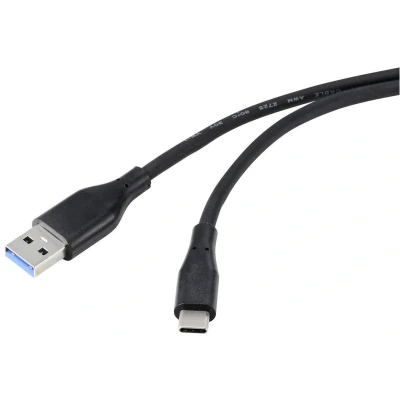 Afbeelding van Renkforce USB kabel 3.2 Gen1 (USB 3.0 / 3.1 Gen1) A stekker, C stekker 0.50 m Zwart PVC mantel, Zeer flexibel RF 4995170