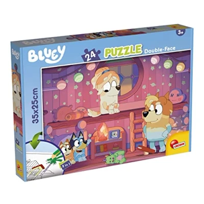 Afbeelding van LISCIANI BLUEY 2 in 1 Puzzel 24 Stukjes Voor Kinderen vanaf 3 jaar 35x25 cm Achterkant om te Kleuren Ontwikkelt Denkvermogen en Vaardigheid Educatief Spel Gemaakt Italië