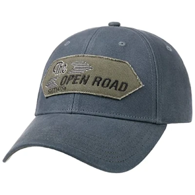 Afbeelding van Stetson The Open Road Pet Dames/Heren katoenen cap baseballpet Snapback met klep voor Zomer/Winter One Size blauw