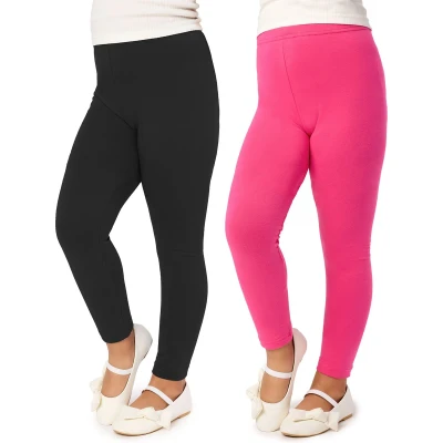 Afbeelding van Merry Style Meisjes Lang Leggings 2 Pack Sport Vrijetijdsbroek Viscose Sporbroek Yogabroek Zwart / Roze (2Pack) 116 MS MS10 130 LE 2P