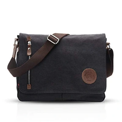 Afbeelding van FANDARE Retro Messenger Bag schoudertas 14 inch laptoprugzak heren vrouwen tas koerierstas multifunctioneel canvas, blauw, Large, schoolrugzak