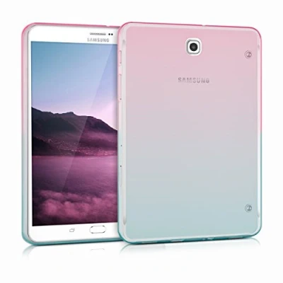 Afbeelding van kwmobile hoesje compatibel met Samsung Galaxy Tab S2 8.0 Hoes voor tablet in roze/blauw/transparant Tweekleurig