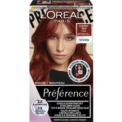 Afbeelding van 6x L&#039;Oréal Preference Vivids Permanente Haarkleuring 5.664 Cherry Red